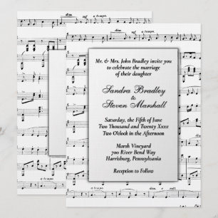 Invitation à thème Mariage de la musique