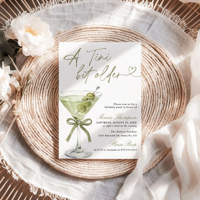 Invitation A Tini Bit Older Birthday Party Olive Martini (Créateur téléchargé)