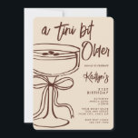 Invitation A Tini Bit Older Espresso Martini 21st Birthday<br><div class="desc">Celebrate this milestone 21st birthday with this trendy “A Tini Bit Older” espresso martini birthday invitation! It's perfect for a martini-themed girls’ night or flirty cocktail party! This fully customizable invite features playful typography and trendy hand drawn design, making it the ideal choice for anyone looking to host a fun...</div>