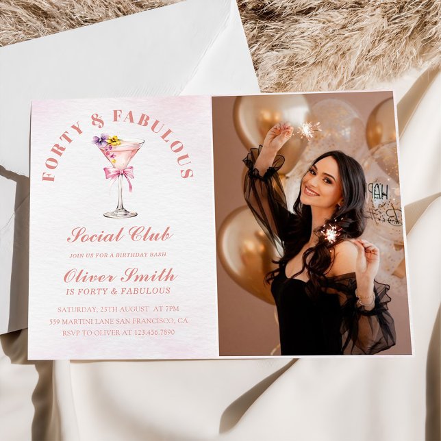 Invitation A Tini Bit Older Martini Forty & Fabulous Birthday (Créateur téléchargé)