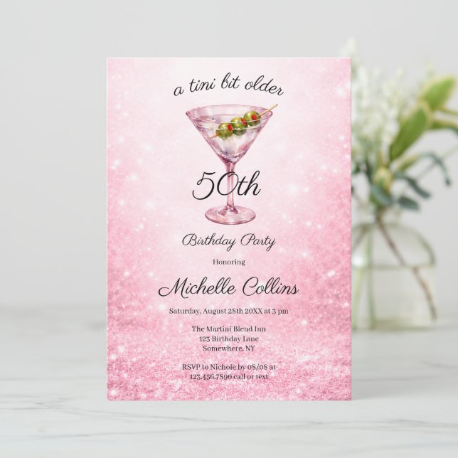 Invitation A Tini Bit Older Women’s 50th Birthday Party  (Debout devant)