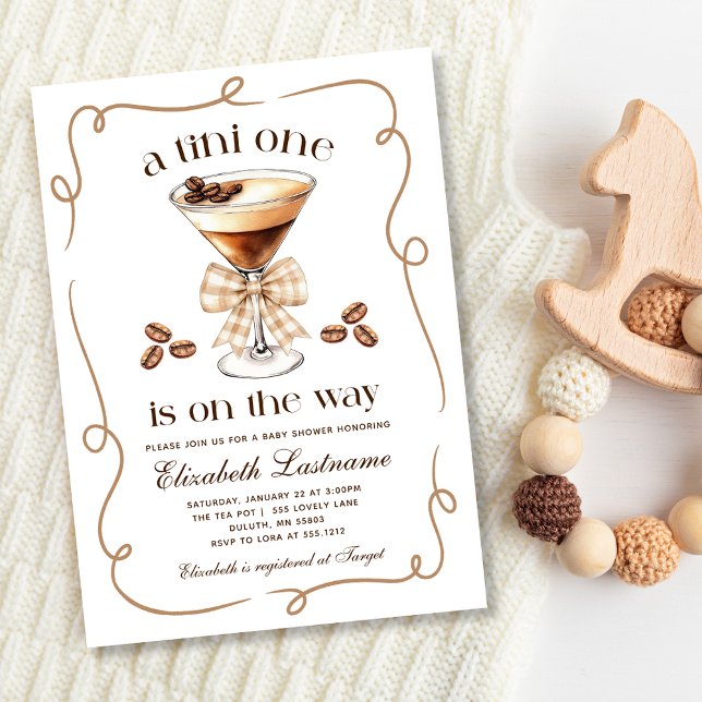 Invitation A Tini One Espresso Martini Baby Shower (A Tini One Espresso Martini Baby Shower Invitation)