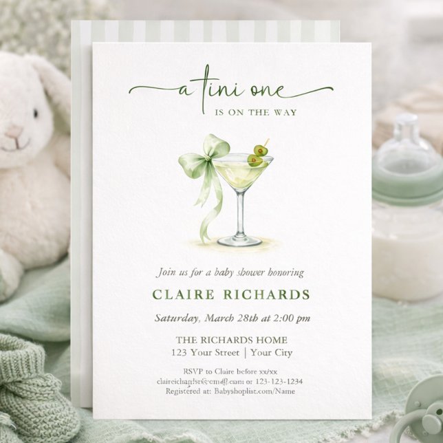 Invitation A Tini One Is On The Way Trendy Baby Shower (Créateur téléchargé)