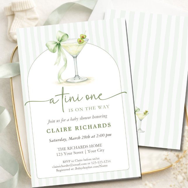 Invitation A Tini One Is On The Way Trendy Baby Shower Arched (Créateur téléchargé)