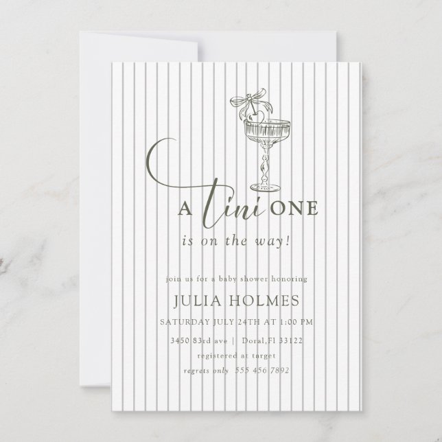 Invitation a Tini One Moderne Baby shower élégant (Devant)