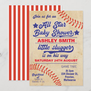 Invitation À Tous Les Baby showers Star Ou Basebal