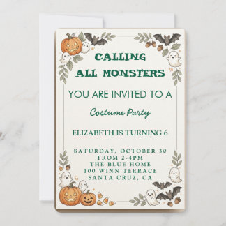 Invitation à tous les monstres Costume d'anniversa