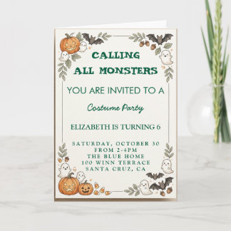 Invitation à tous les monstres Costume d'anniversa