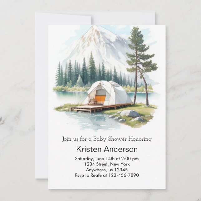 Invitation À travers le Baby shower Woods Adventure Await (Devant)