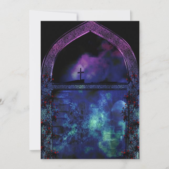 Invitation À Travers L'Invitation De Mariage Gothique Arch (Devant)