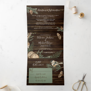 Invitation à trois volets du Mariage forestier rus