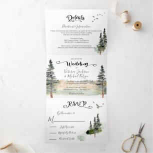 Invitation à trois volets du Mariage forestier ver