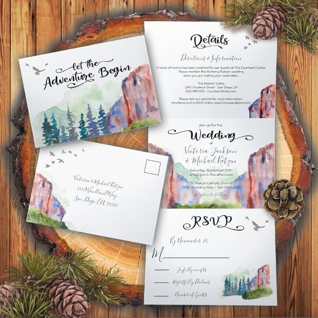 Invitation à trois volets Mariage Canyon (Créateur téléchargé)