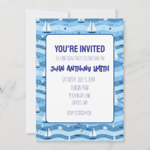 Invitation à un anniversaire avec un voilier nauti