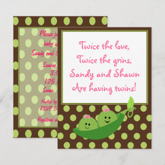Invitation à un Baby shower de pois pour filles