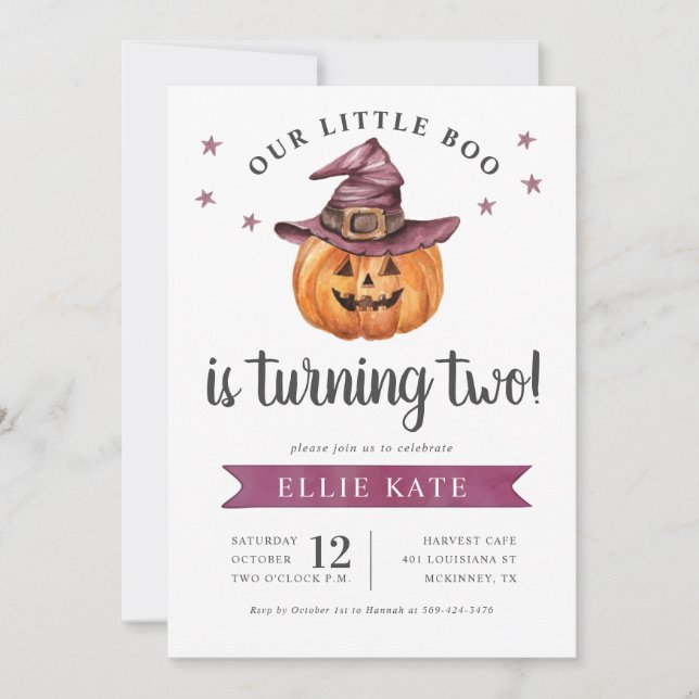 Invitation à un Baby shower d'Halloween Boo (Devant)