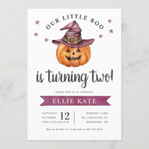 Invitation à un Baby shower d'Halloween Boo