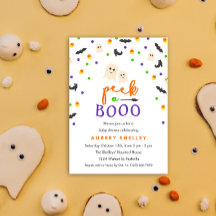 Invitation à un Baby shower d'Halloween Boo