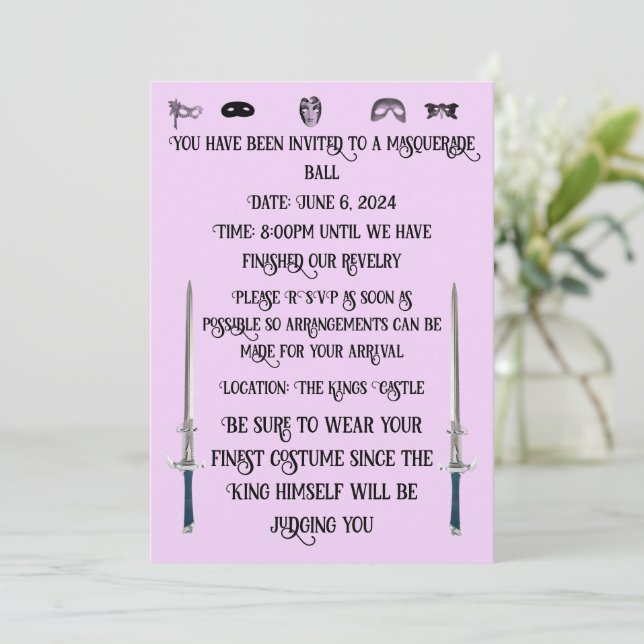 Invitation à un bal masqué (Debout devant)