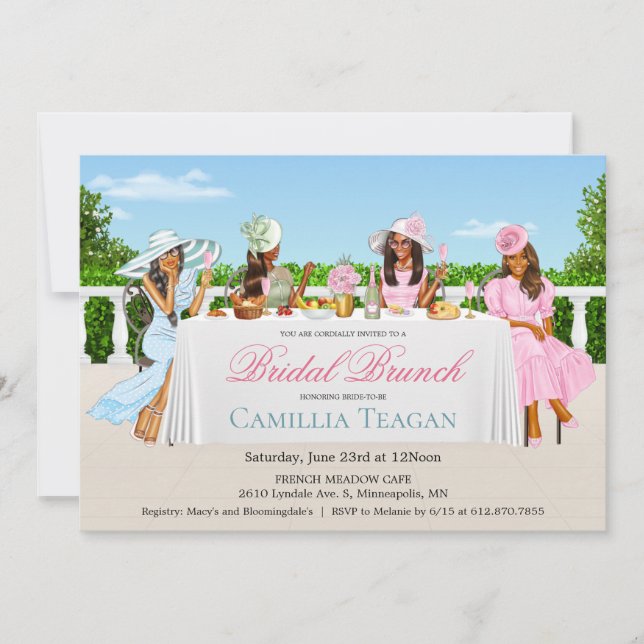 Invitation à un brunch de mariage afro-américain (Devant)