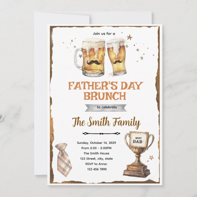 Invitation à un brunch pour la fête des pères (Devant)