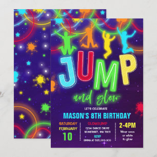 Invitation à un coup de pouce Neon Jump fête d'ann