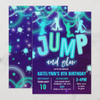 Invitation à un coup de pouce Neon Jump fête d'ann