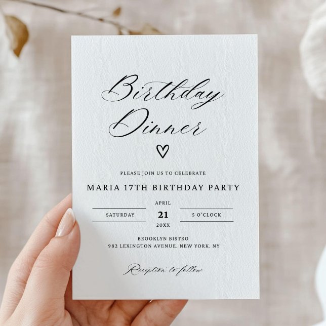 Invitation à un dîner d'anniversaire, dîner d'anni (Créateur téléchargé)