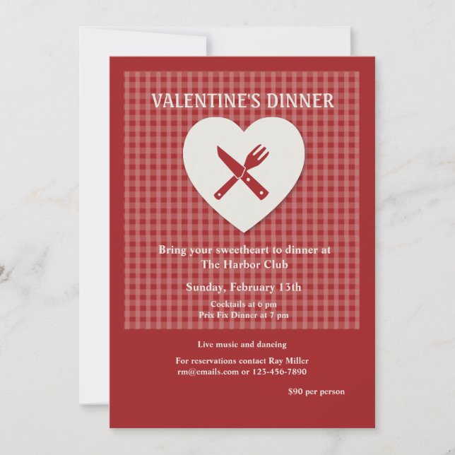 Invitation à un dîner de la Saint-Valentin (Devant)