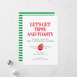 Invitation à un dîner de Noël Tipsy et Toasty