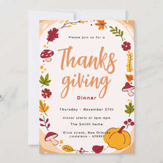 Invitation à un dîner de Thanksgiving aux champign