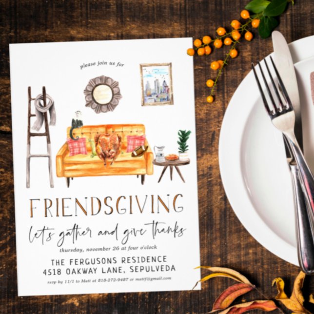 Invitation à un dîner de Thanksgiving Friendsgivin (Créateur téléchargé)