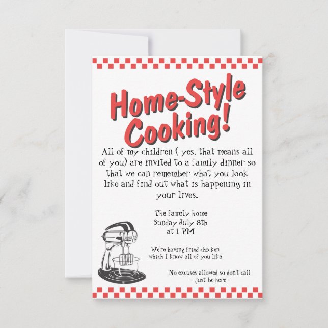 Invitation à un dîner en famille très nécessaire (Devant)