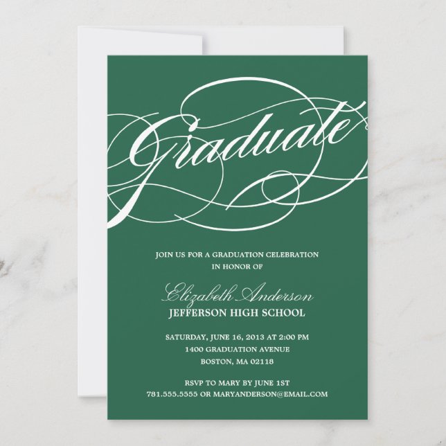 Invitation à un diplôme de script de calligraphie (Devant)