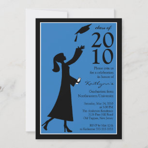 Invitation à un diplôme en bleu et noir
