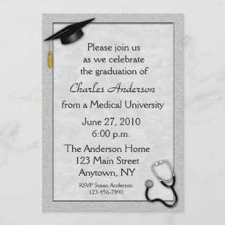 Invitation à un diplôme en gris Médicale