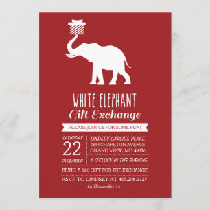 Invitation à un échange cadeau d'éléphants blancs