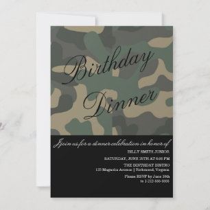 Invitation à un événement Camo, dîner, fête, nouve