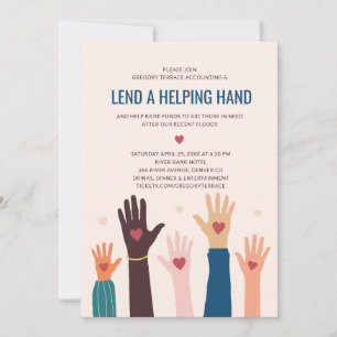 Invitation à un événement de charité Helping Hands