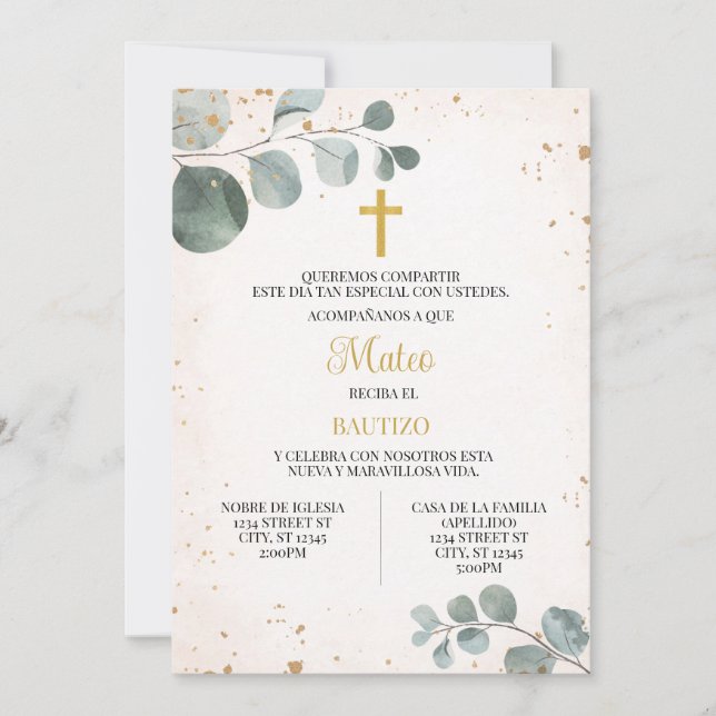 INVITATION À UN ÉVÉNEMENT RELIGIEUX D'ENFANT  (Devant)