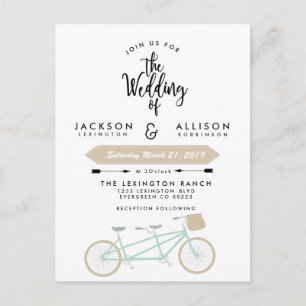 Invitation à un mariage à bicyclette