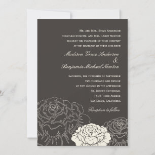 Invitation à un mariage dans un jardin Rose - Char