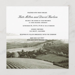 Invitation à un mariage dans un vignoble Vintage