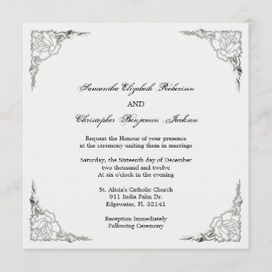 Invitation à un mariage d'argent élégant et élégan