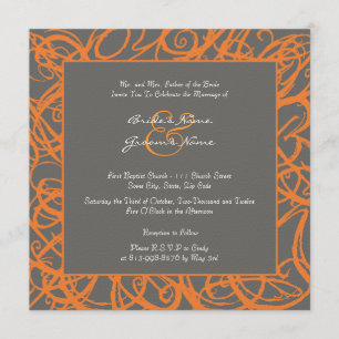 Invitation à un mariage de cadres croisés orange e