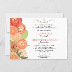 Invitation à un mariage de fleurs d'automne Abstra