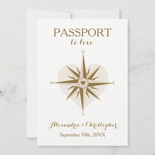 Invitation à un mariage de passeport - Thème Voyag (Dos)