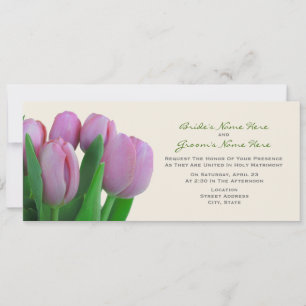 Invitation à un mariage de tulipes roses - De la m