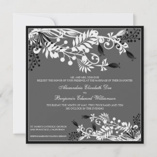 Invitation à un mariage élégant à la florale de l'