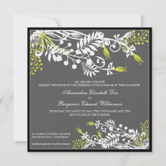 Invitation à un mariage élégant à la flore de l'îl
